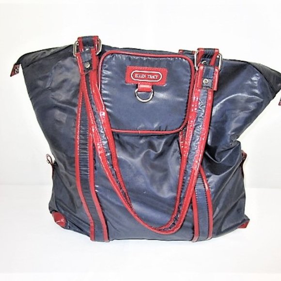 Ellen Tracy Handbags - Blue/Red Tote By Ellen Tracy